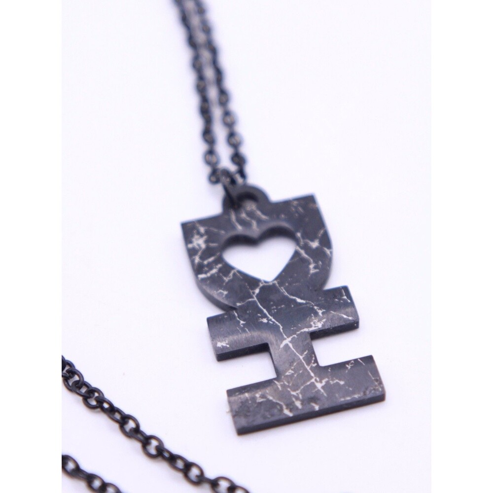 Desert Hearts "DH" logo pendant necklace